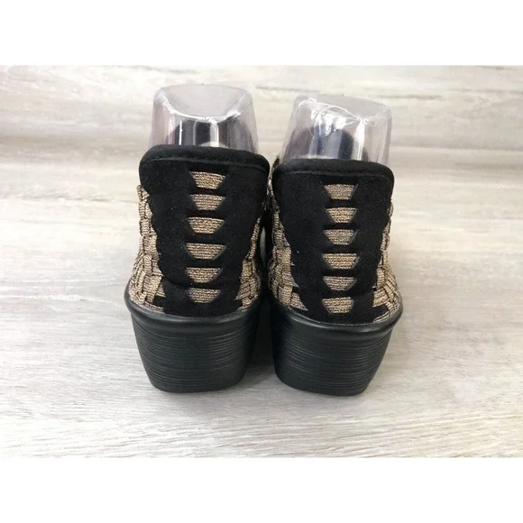 Bernie Mev Catwalk Women's Mary Jane Wedge Bronze Textile 10 Elastic Comfort - Picture 3 of 7